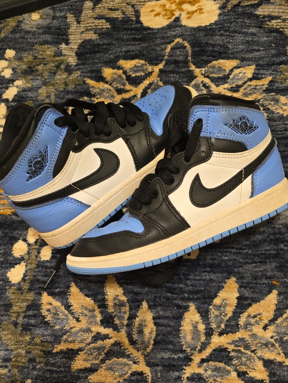 Nike Kids High-Top Sneakers — Black/White/Blue